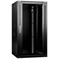 Cabeus SH-05F-22U60/60-BK Шкаф телекоммуникационный настенный 19 22U 600x600x1082mm (ШхГхВ) дверь стекло, цвет черный (RAL 9004) | код 8586c | Cabeus