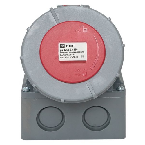 Розетка стационарная наружная 1352 3Р+РЕ+N 63А 380В IP67 PROxima | код ps-1352-63-380 | EKF фото 3 Розетка стационарная наружная 1352 3Р+РЕ+N 63А 380В IP67 PROxima | код ps-1352-63-380 | EKF фото 3