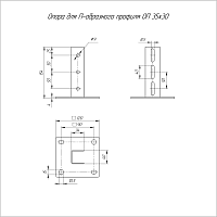Опора вертикальная для стойки 35х30 пятка 120х120 | код PR08.2609 | Промрукав