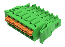 Клемма для печатной платы серии МС, пруж. зажим, шаг 3.50 мм, 4 конт., зелёная | код MC-RF3.50H04P-D | SUPU