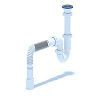 Сифон для мойки АНИ 1 1/2' x 40 прямоточный c гибкой трубой 40х40/50 | код D0115 | АНИ пласт