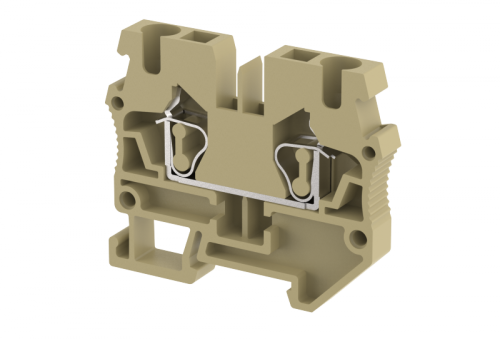 Миниклемма проходная пружинная 2,5 мм2, на 2 подключения, хаки SQM2.5-KHAKHI | код 2402240006 | Elmex