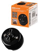 Выключатель фарфоровый поворотный перекрёстный с ручкой (бантик) 10А черный «Болонь» TDM | код SQ1820-0214 | TDM