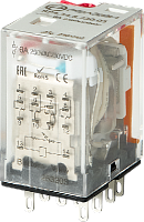 RP4.34.8.048.05 Промежуточное реле 4 перекидных контакта 6А (~ 48В AC) блокируемая кнопка проверки + светодиод | код RP434804805| РЕЛЕОН