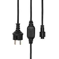 Шнур питания для гирлянды Дюраплей , 4А, подключение до 200м, черный каучук, 230 В | код 315-000 | NEON-NIGHT