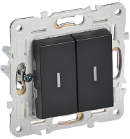 SKANDY Выключ. 2-кл. с инд. 10А SK-V09Bl черн. IEK | код SK-V20-1-10-K02 | IEK