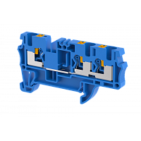 Клемма проходная PUSH-IN 4 мм2, на 3 подключения, синяя PQ4-1x2-BLUE | код 3103050001 | Elmex