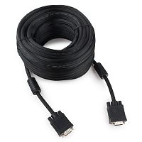 Кабель VGA Premium Cablexpert CC-PPVGA-20M-B, 15M/15M, 20м, черный, двойной экран, феррит.кольца, пакет | код CC-PPVGA-20M-B | Cablexpert