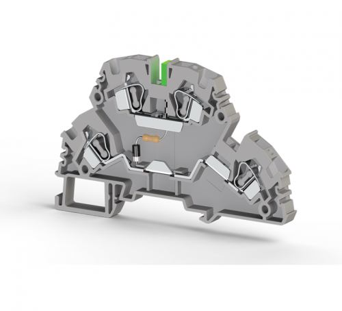 318 429, Клеммник 2-х ярусный пружинный, 4 мм.кв., с индикацией 48 VDC, (серый), YBK4-2 FLD 48VDC | код 0.0.0.3.18429 | KLEMSAN 318 429, Клеммник 2-х ярусный пружинный, 4 мм.кв., с индикацией 48 VDC, (серый), YBK4-2 FLD 48VDC | код 0.0.0.3.18429 | KLEMSAN