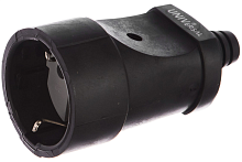 Штепсель с заземл. ПВХ-облив черн. 16А 250В (еврослот) UNIVersal ОА1020