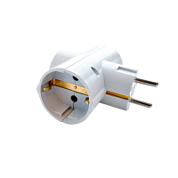 Тройник R-3G трехместный с заземлением 16А белый 4370 IN HOME | код 4690612010168 | IN HOME