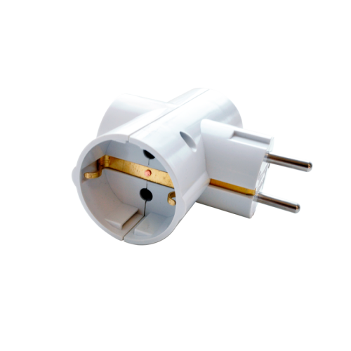 Тройник R-3G трехместный с заземлением 16А белый 4370 IN HOME | код 4690612010168 | IN HOME