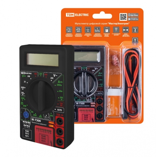 Мультиметр цифровой серия МастерЭлектрик М-7300 (каб.тестер RJ-11,12,45) TDM | код SQ1005-0010| TDM