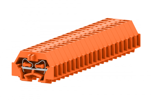 240322 Клемма TB концевая проходная 1-1 с бок. подключ. с защелк. ножками, сеч.1.5мм2, оранж., шт | код 240322 | SUPU