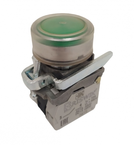 Выключатель Briswik КМЕ 4220м -ЛС 24В зеленый IP65 УХЛ2 10А 2но+0нз | код aD-EB-3Ai-3322 | Briswik