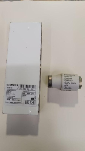 Вставка плавкая DIAZED 500В 63А DIII E33 SIEMENS | код 5SB431 | Siemens Вставка плавкая DIAZED 500В 63А DIII E33 SIEMENS | код 5SB431 | Siemens