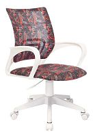 Кресло детское Бюрократ KD-W4 черный/красный красный кристалл крестов. пластик белый пластик белый | код 1614727 | БЮРОКРАТ