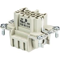 Розеточная контактная вставка REVOS, Size 6, пружинная фиксация, 6 полюсов + РЕ, 500 V, 16 A, материал контактов: медный сплав, покрытие контактов: серебро | код 70.500.0653.0 | Wieland