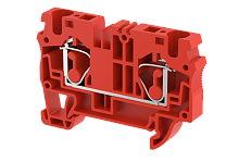 Клемма проходная пружинная 6 мм2, на 2 подключения, красная SQ6-RED | код 2104010002 | Elmex