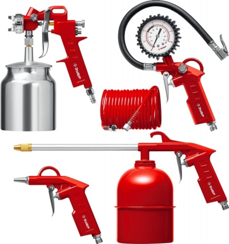 Краскораспылитель Зубр MS-5G 160л/мин соп.:1.5мм бак:0.6л красный | код 1917831 | ЗУБР