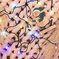 Гирлянда "Шарики" 5м d15мм 30LED RGB провод темно-зел. ПВХ 3.6Вт 220В IP20 | код 303-539 | Neon-Night