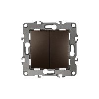 Выключатель двойной, 10АХ-250В, Эра12, бронза,12-1104-13 | код Б0019288 | ЭРА