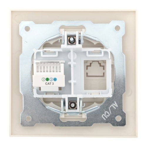 Валенсия розетка телефонная RG-11 1-местная кремовая PROxima | код EWT01-034-20 | EKF фото 4