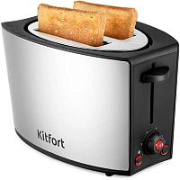 Тостер Kitfort КТ-6248 800Вт нержавеющая сталь/черный | код 2019643| KITFORT