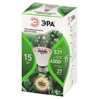 Фитолампа для растений светодиодная GREEN LINE ФИТО А60-15W-PFR-E27-GR полного спектра 15 Вт Е27 | код Б0064527 | ЭРА