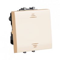 Выключатель двухполюсный одноклавишный модульный, Avanti, Ванильная дымка, 2 модуля | код 4405222 | DKC