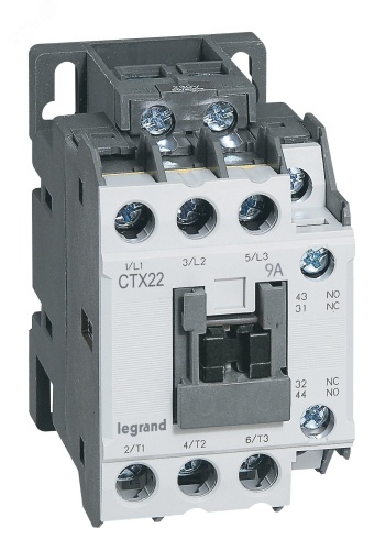 CTX3 Контактор 3п 9А 1НО1НЗ 24В DC | код 416081 | Legrand