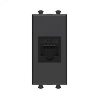 Avanti Компьютерная розетка RJ-45 без шторки модульная кат.5е Черный матовый 1 модуль | код 4412661 | DKC