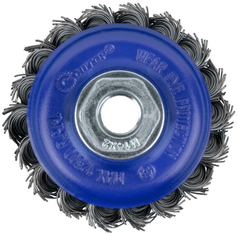 Щетка для УШМ, М14, Чашка, крученая витая проволока 0,5 мм, 75 мм, блистер, Profi | код 82-898 | FIT фото 6