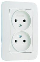 Розетка 2-м СП Lillium N 10А без заземл. бел. Makel 55017