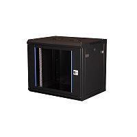 Шкаф телекоммуникационный настен. 19дюйм 9U 501х600х450мм дверь стекло черн. Datarex DR-632001