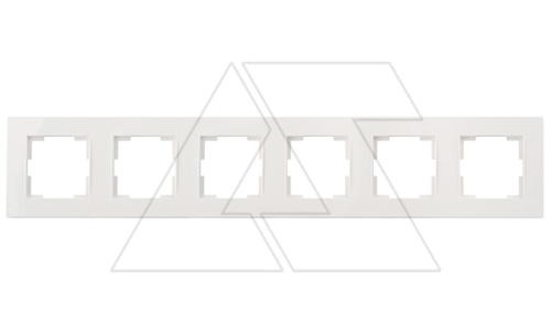Rita - Рамка 6 постов, горизонтальный монтаж, белая | код 2220-800-1601 | Mutlusan