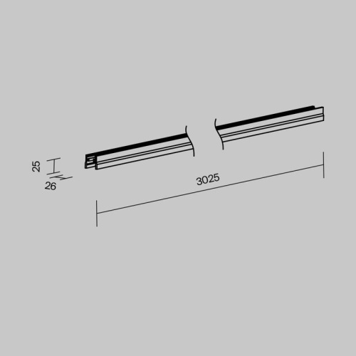 Профиль накладной Elasity IP L3000 черн. Maytoni O-TR001-P-B3M Профиль накладной Elasity IP L3000 черн. Maytoni O-TR001-P-B3M
