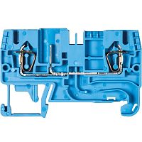 Клемма для подключения разъема, тип фиксации провода: пружинный, номинальное сечение: 2,5 мм кв., 32A, 500V, ширина: 5 мм, цвет: синий, тип монтажа: DIN 35 | код 56.703.2355.6 | Wieland