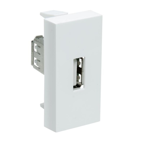 Розетка модульная USB 45х22.5мм бел. Ruvinil АДЛ 13-907 Розетка модульная USB 45х22.5мм бел. Ruvinil АДЛ 13-907