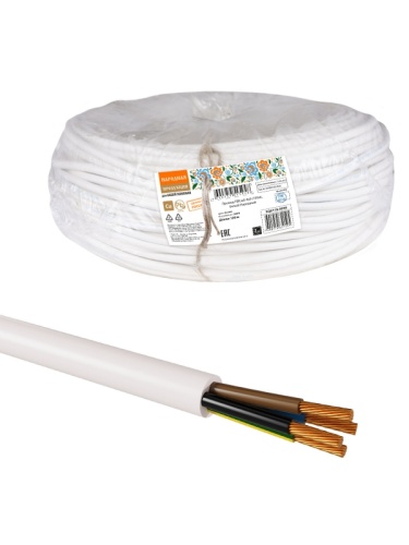 Провод ПВСмб 4х6 (бухта 100м) белый Народный ТРТС | код SQ0118-0938 | РЭМЗ ТМ