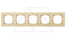 Rita - Рамка 5 постов, горизонтальный монтаж, золото доре | код 2220-800-1585 | Mutlusan