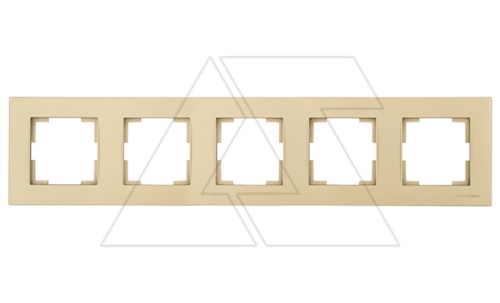 Rita - Рамка 5 постов, горизонтальный монтаж, золото доре | код 2220-800-1585 | Mutlusan