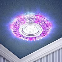 Светильник светодиодный DK LD2 SL/WH+PU декор со светодиодной подсветкой (белый+фиолетовый) прозр. | код Б0019198 | Эра