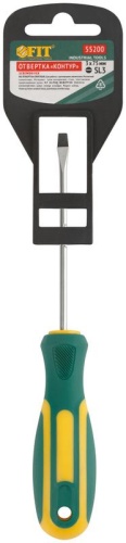 Отвертка ''Контур'', CrV сталь, прорезиненная ручка 3х75 мм SL | код 55200 | FIT фото 3 Отвертка ''Контур'', CrV сталь, прорезиненная ручка 3х75 мм SL | код 55200 | FIT фото 3