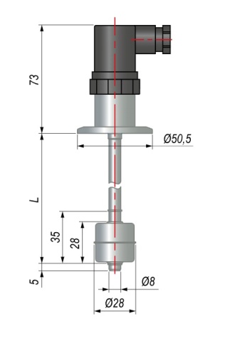 Датчик уровня поплавковый ПДУ-2Н.1.500.CL40 | код 141204 | ОВЕН Датчик уровня поплавковый ПДУ-2Н.1.500.CL40 | код 141204 | ОВЕН