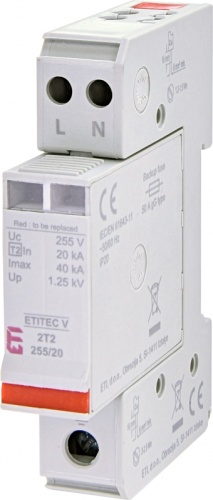 Ограничитель перенапряжения ETITEC V 2T2 255/20 (1+1) RC | код 002442948 | ETI
