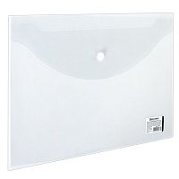 Папка-конверт с кнопкой BRAUBERG, А4, до 100 листов, прозрачная, 0,15 мм, 221638 | код 221638 | BRAUBERG