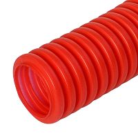 Труба гофрированная ПНД защитная для МПТ (пешель) красная d63/50,6 мм (15м/360м уп/пал) Промрукав | код PR02.0093 | ПРОМРУКАВ