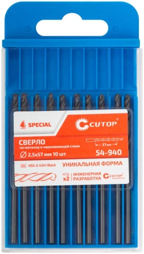 Сверло по металлу Special, HSS-G, 2,5x57/27 мм, 10 шт. | код 54-940 | FIT фото 3