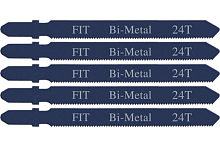 Полотна для э/лобзика по металлу Профи, европ.хвостовик, Bi-metal, 5 шт, 24 TPI | код 41120 | FIT